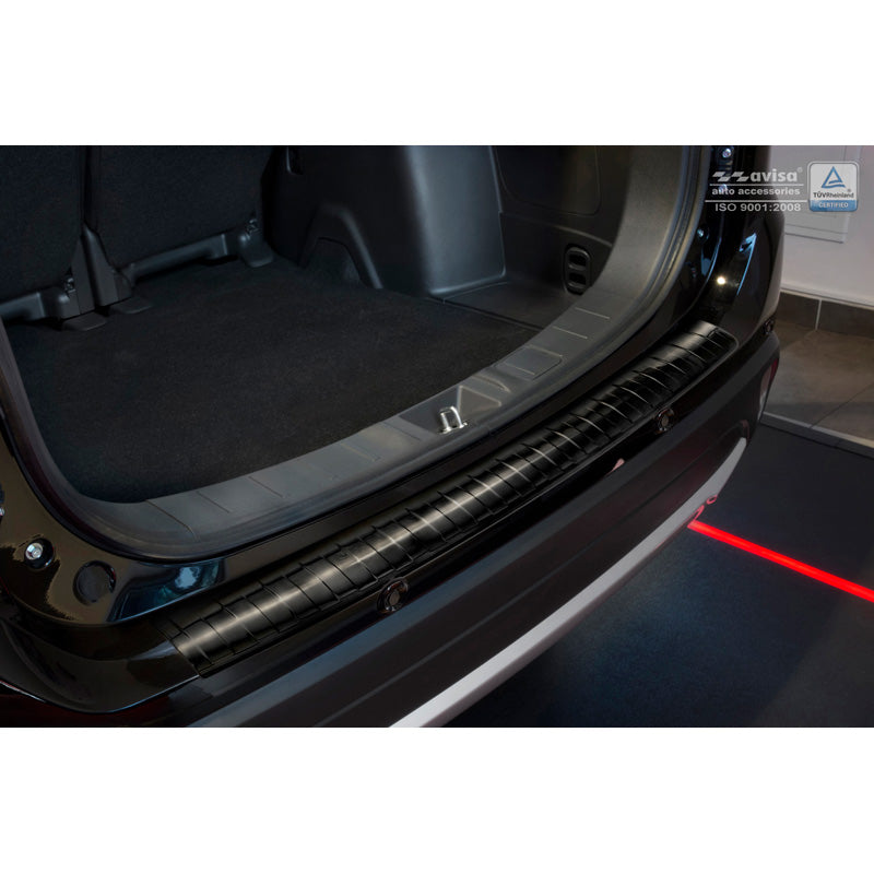 Avisa, takapuskurin suoja, musta, ruostumatonta terästä, sopii Mitsubishi Outlander III Facelift 2015- 'Ribs'