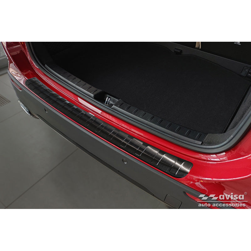 Avisa, takapuskurin suoja, musta, ruostumatonta terästä, sopii Mercedes GLA-Class II H247 2020- 'Ribs'