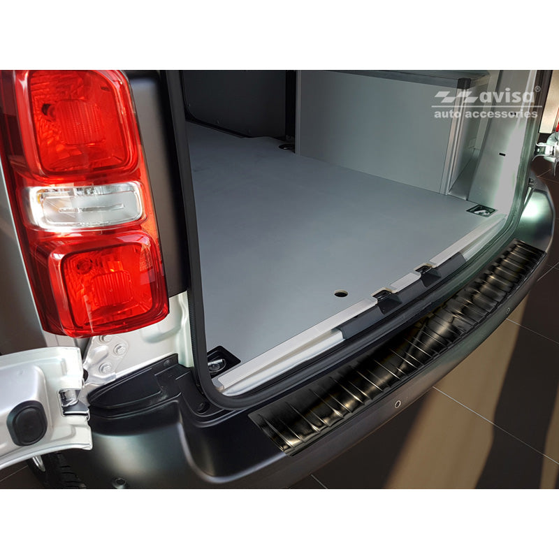 Avisa, takapuskurin suoja, musta, ruostumatonta terästä, sopii Peugeot Expert III & Citroen Jumpy III 2016- 'Ribs'
