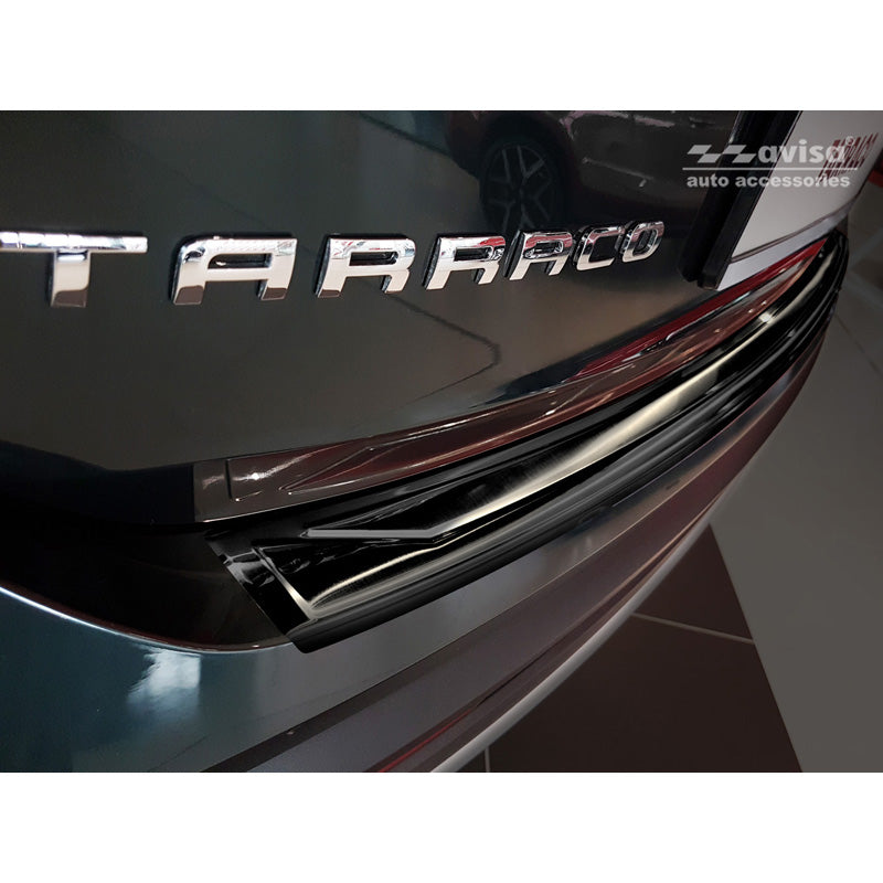 Avisa, takapuskurin suoja, musta, ruostumatonta terästä, sopii Seat Tarraco 2019-