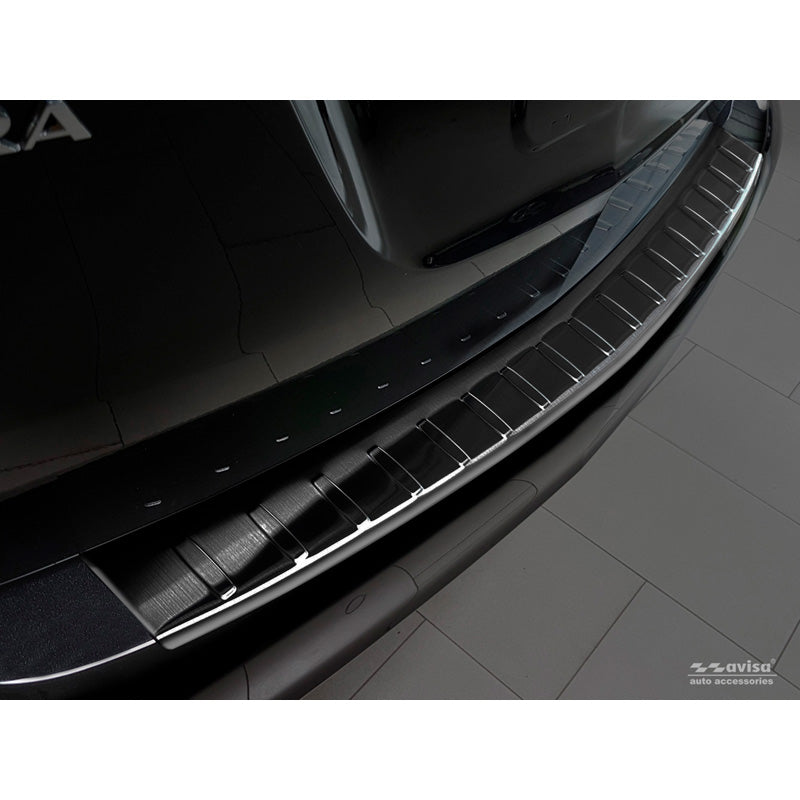 Avisa, takapuskurin suoja, musta, ruostumatonta terästä, sopii Opel Zafira C Tourer 2012-2016 & Facelift 2016- 'Ribs'