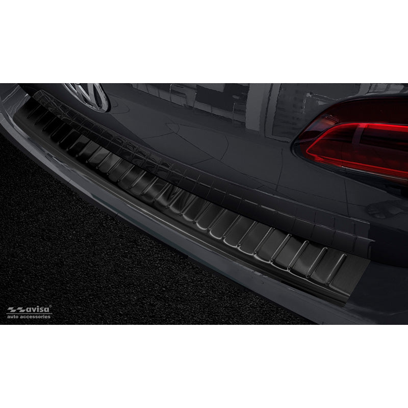 Avisa, takapuskurin suoja, musta, ruostumatonta terästä, sopii Volkswagen Golf VII Variant 2012-2017 'Ribs'