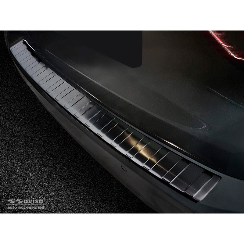 Avisa, takapuskurin suoja, musta, ruostumatonta terästä, sopii BMW 3-Series G21 Touring M-Package (pois lukien Sportline & 330e Hybrid) 2018-