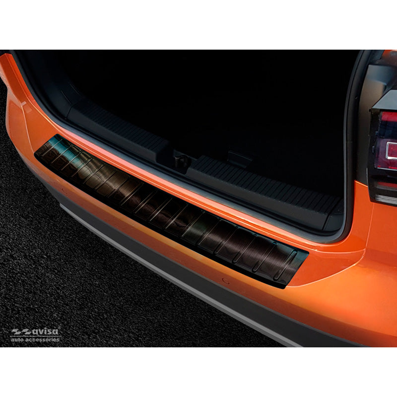 Avisa, takapuskurin suoja, musta, ruostumaton teräs, sopii Volkswagen T-Cross 2019-2024 & FL 2024- 'Ribs'