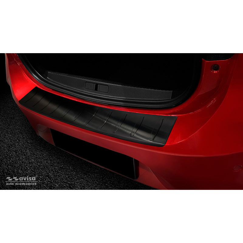 Avisa, takapuskurin suoja, musta, ruostumaton teräs, sopii Opel Corsa F HB 5-ovinen GS-Line 2019- 'Ribs'