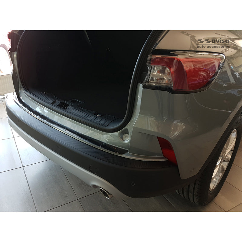 Avisa, takapuskurin suoja, musta, ruostumaton teräs, sopii Ford Kuga III Titanium/Trend/Cool+Connect/Hybrid 2019-2024 & FL 2024- pois lukien ST-Line 'Ribs'