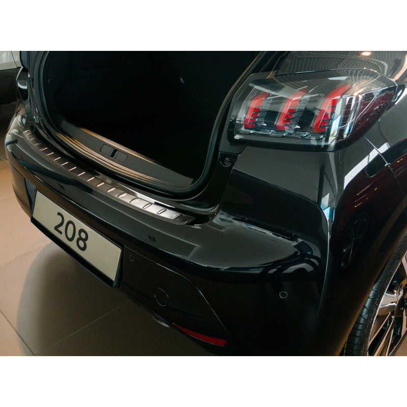 Avisa, takapuskurin suoja, musta, ruostumaton teräs, sopii Peugeot 208 II HB 5-ovinen 2019-2023 & FL 2023- 'Ribs'