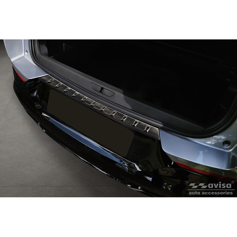 Avisa, takapuskurin suoja, musta, ruostumaton teräs, sopii Opel Grandland X Facelift 2021- 'Ribs'