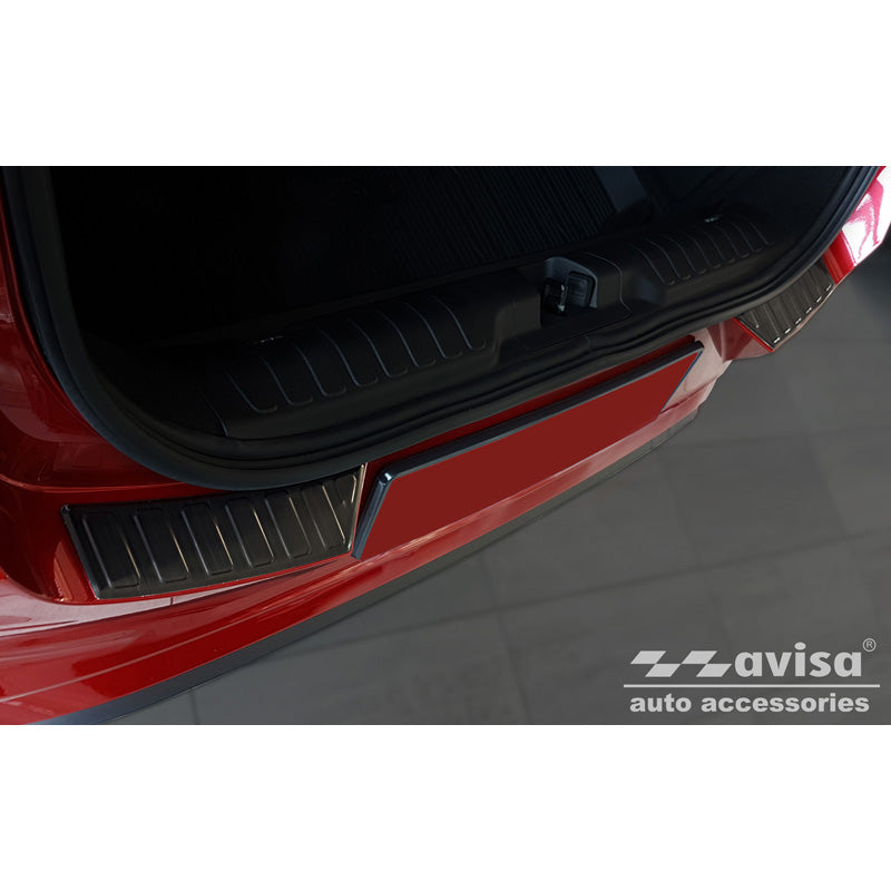 Avisa, Bakre stötfångarskydd, Svart, Rostfritt stål, passar Ford Puma 2019- 'Revben' (2-delad)