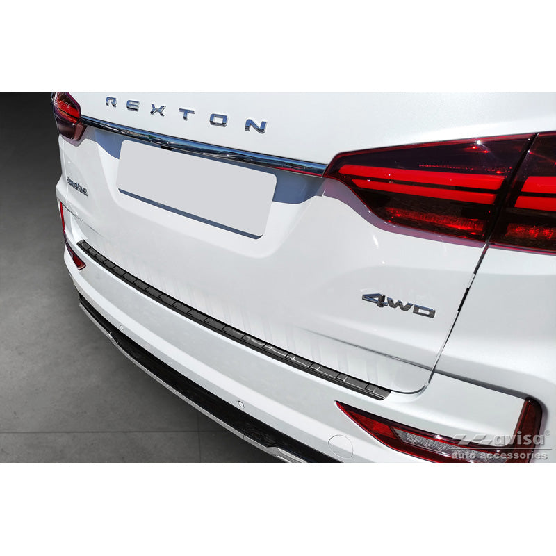 Avisa, takapuskurinsuoja, musta, ruostumaton teräs, sopii Ssangyong Rexton (YK) Facelift 2021- 'Ribs'