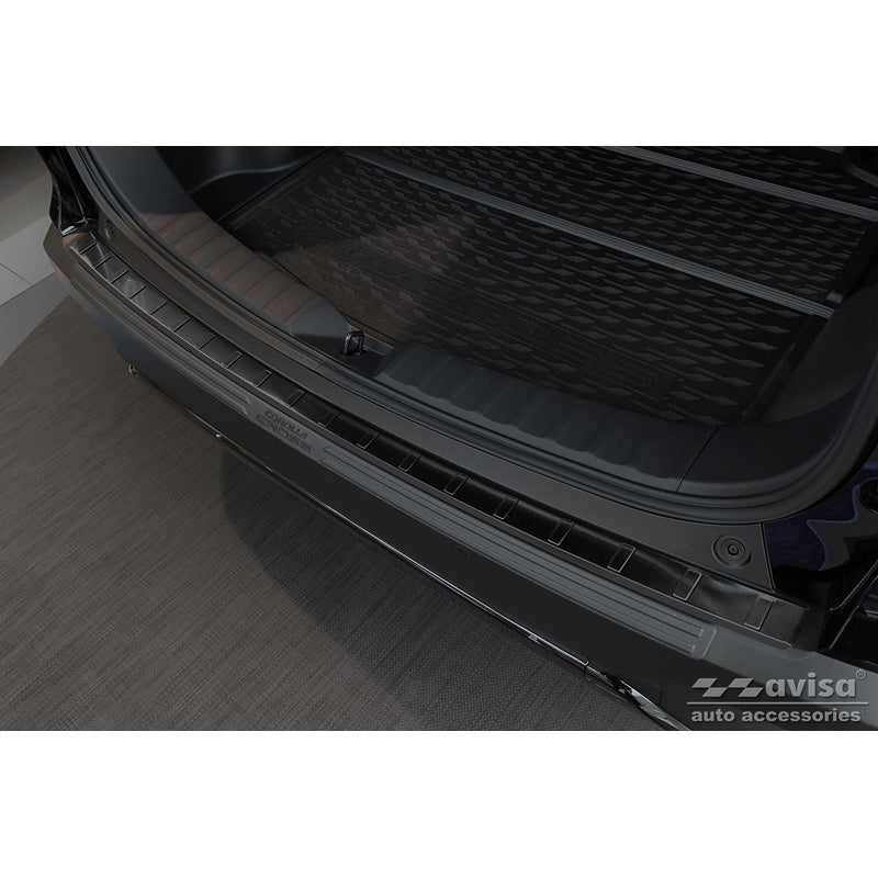 Avisa, takapuskurinsuoja, musta, ruostumaton teräs, sopii Toyota Corolla Cross 2022- 'Ribs'