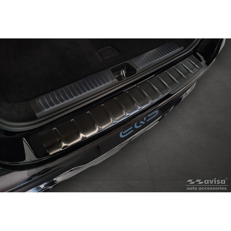Avisa, takapuskurisuoja, musta, ruostumaton teräs, sopii Mercedes EQS SUV (X296) 2022- 'Ribs'