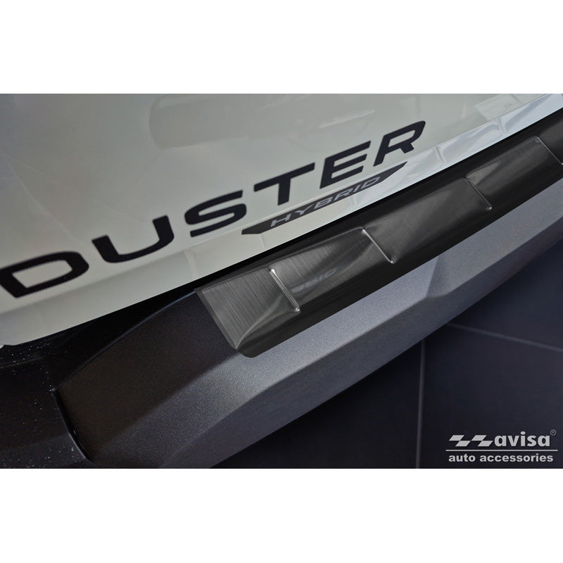 Avisa, Bakre stötfångarskydd, Rostfritt stål, Svart, Passar till Dacia Duster III (2024-), 'Ribs'
