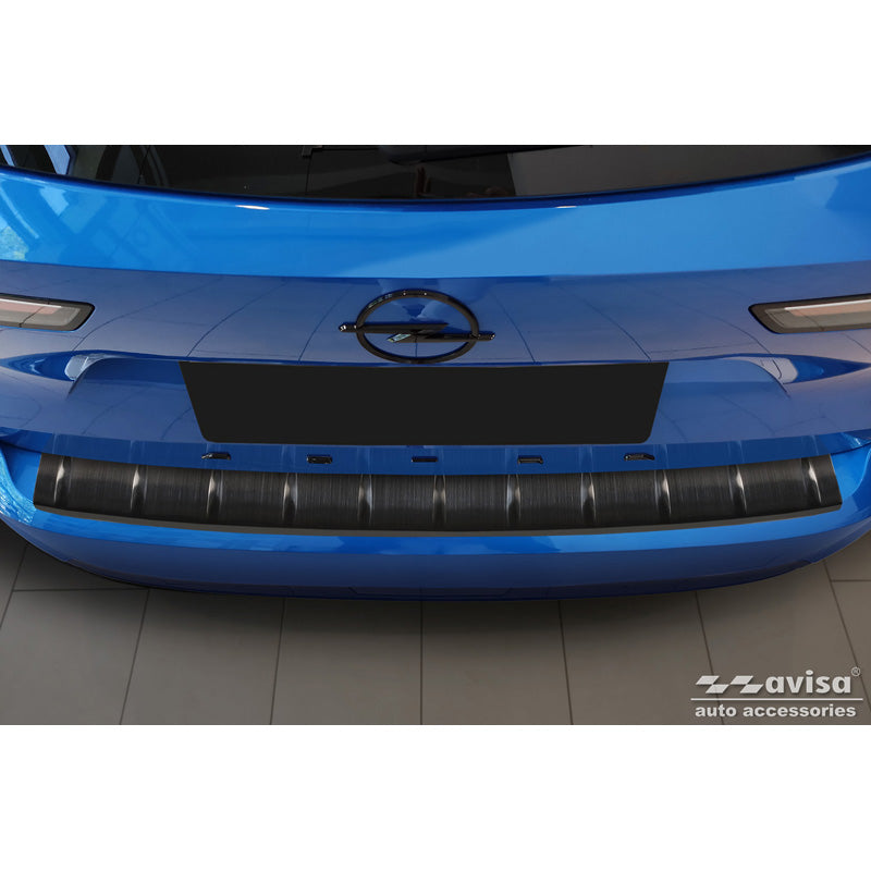 Avisa, takapuskurisuoja, musta, ruostumaton teräs, sopii Opel Astra L Sportstourer 2022- 'Ribs'