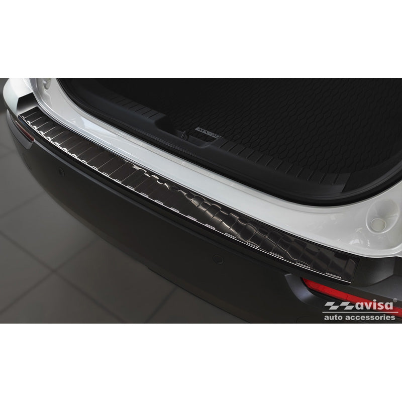 Avisa, takapuskurisuoja, musta, ruostumaton teräs, sopii Mazda MX-30 2020- - 'Ribs'