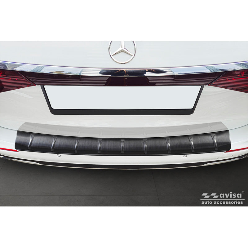 Avisa, Bakre stötfångarskydd, Svart rostfritt stål, Passar till Mercedes E-Class (S214) Estate 2023-, 'Ribs'