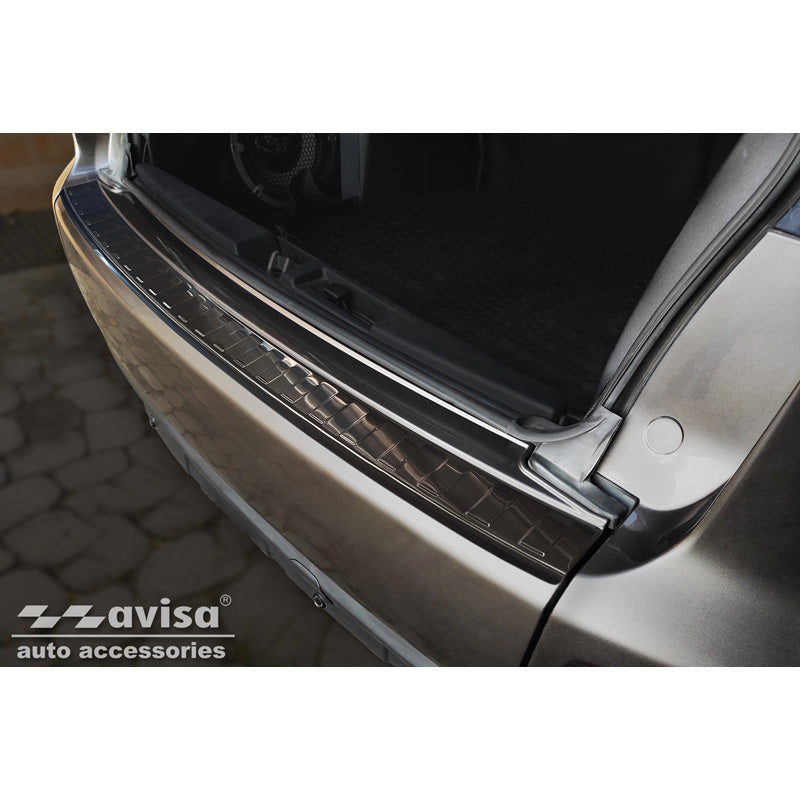 Avisa, takapuskurisuoja, musta, ruostumaton teräs, sopii Mitsubishi Outlander II / Citroën C-Crosser / Peugeot 4007 2006-2012 'Ribs'