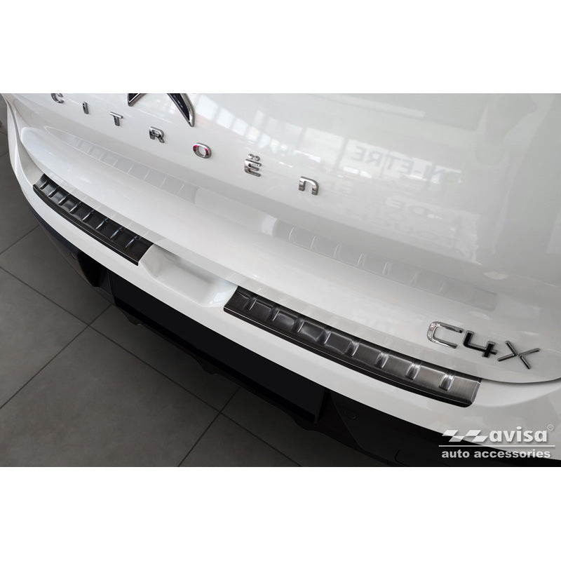 Avisa, takapuskurin suoja, musta, ruostumaton teräs, sopii Citroën C4 X 2023- 'Ribs' (2 osaa)