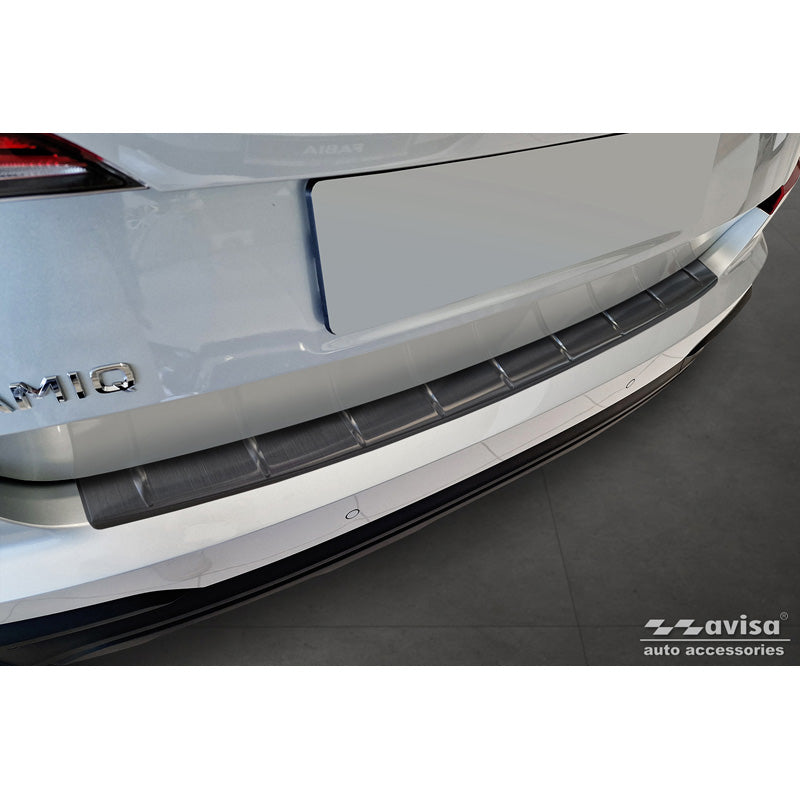 Avisa, takapuskurin suoja, musta, ruostumaton teräs, sopii Skoda Kamiq facelift 2023- 'Ribs'