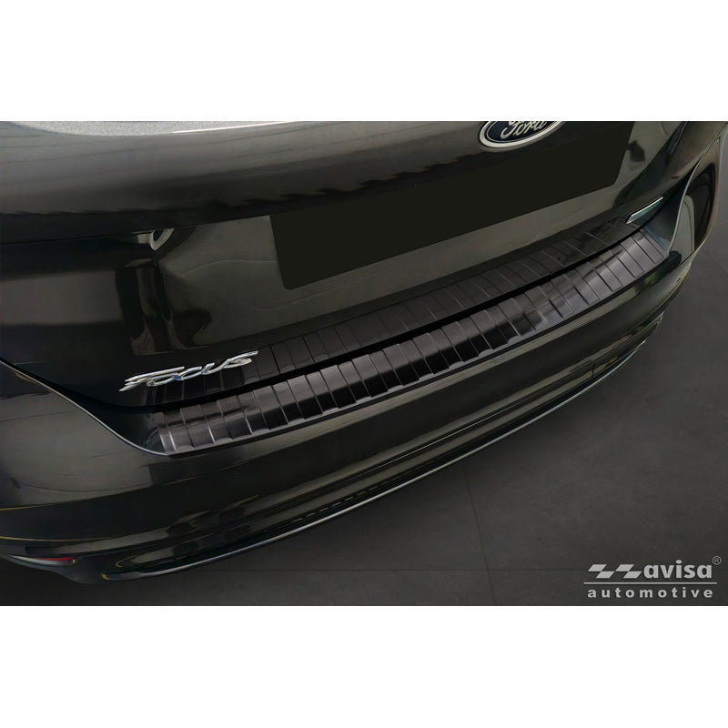 Avisa, Bakre stötfångarskydd, Svart rostfritt stål, Passar till Ford Focus III HB Facelift (2014-2018) & Fiësta (2017-2023), 'Ribs'