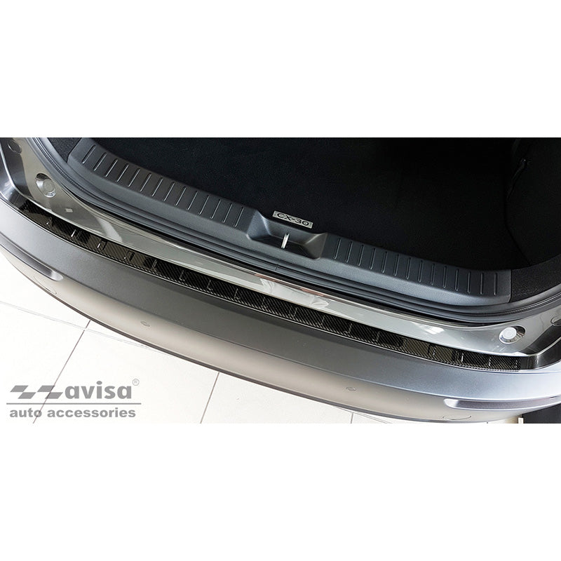 Avisa, takapuskurin suoja, 3D aitoa hiilikuitua, sopii Mazda CX-30 2019- 'Ribs'