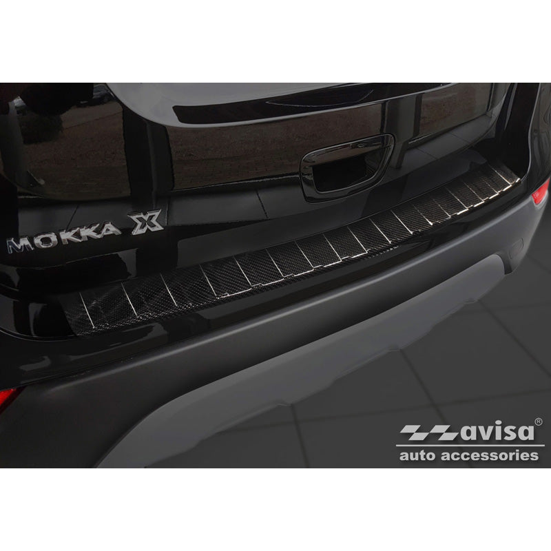 Avisa, takapuskurin suoja, 3D aitoa hiilikuitua, sopii Opel Mokka X Facelift 2016-2020 'Ribs'