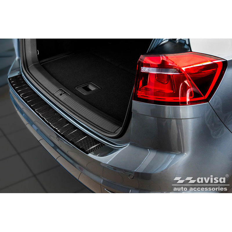 Avisa, takapuskurin suoja, 3D aitoa hiilikuitua, sopii Volkswagen Golf Sportsvan 2014-2017 & FL 2017- 'Ribs'