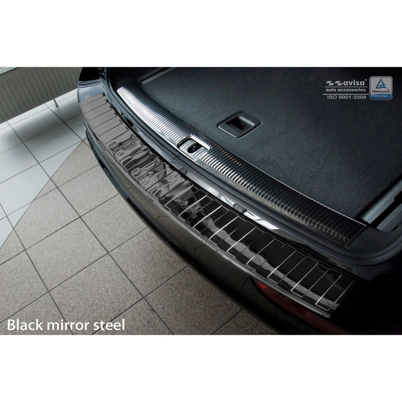 Avisa, takapuskurin suoja, kiiltävän musta, ruostumaton teräs, sopii Audi Q5 2008-2012 & 2012- 'Ribs'