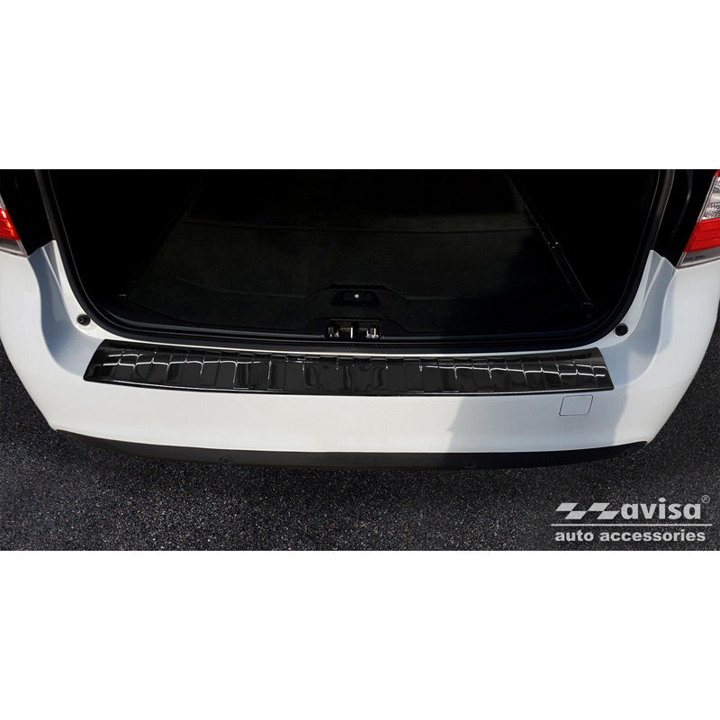 Avisa, takapuskurin suoja, kiiltävän musta, ruostumatonta terästä, sopii Volvo V70 Facelift 2013-2016 'Ribs'
