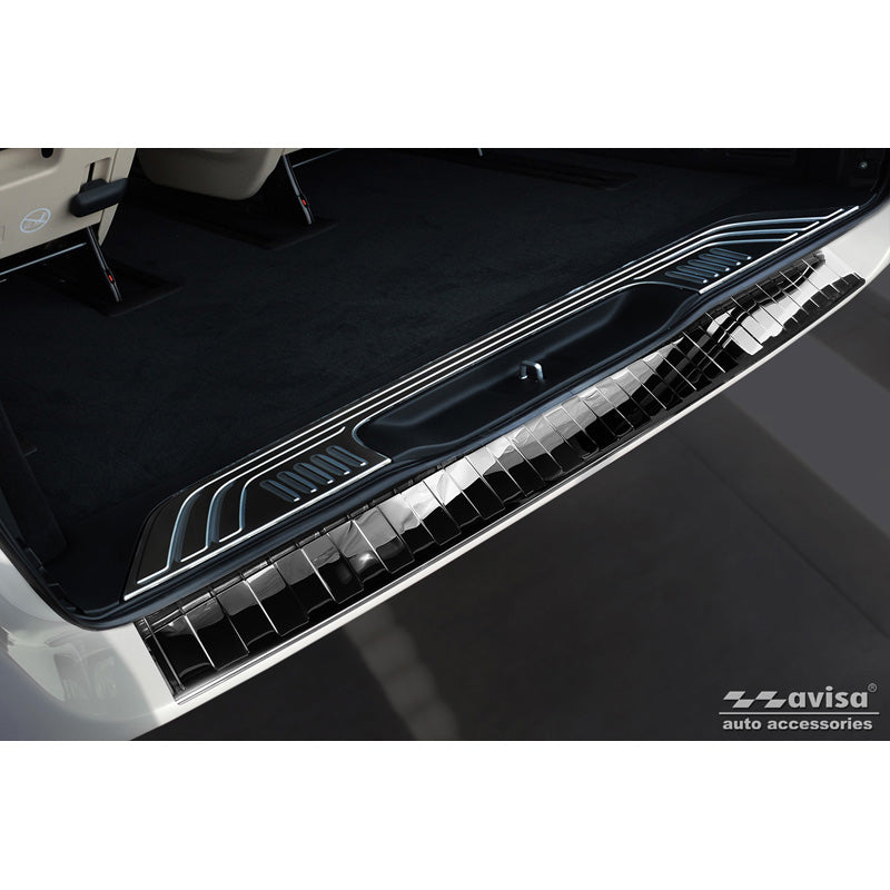 Avisa, takapuskurin suoja, kiiltävän musta, ruostumatonta terästä, sopii Mercedes Vito / V-Class 2014-2019 & Facelift 2019- 'Ribs' 'XL'