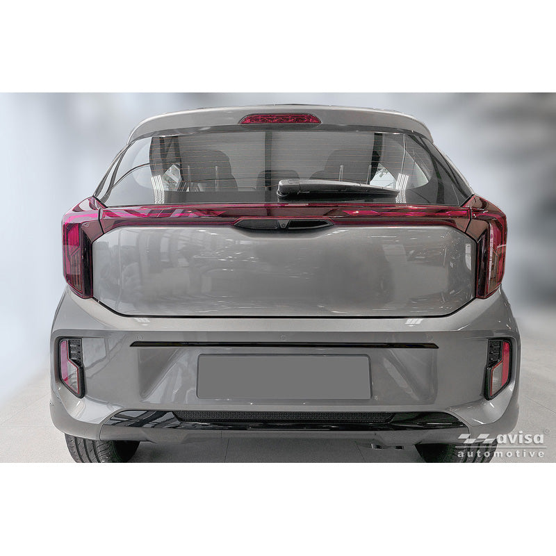 Avisa, takaluukun lista, musta kromattu ruostumaton teräs, sopii Kia Picanto III (JA) Facelift (2024-)