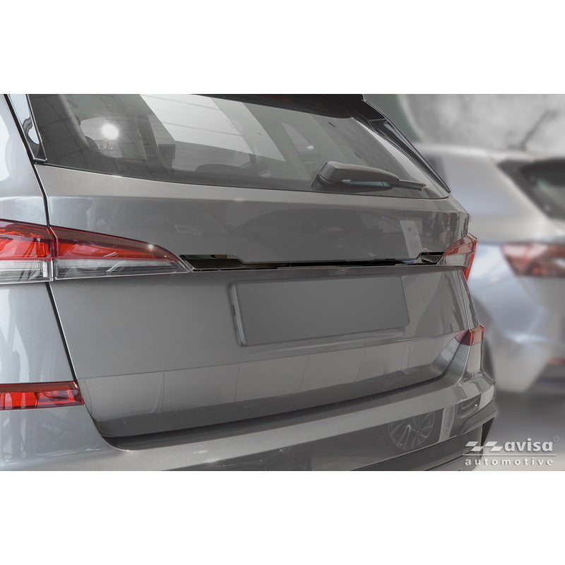 Avisa, takaluukun trimmi, musta kromattu ruostumaton teräs, sopii Skoda Kamiq (NW4) (2019-2024) & Facelift (2024-)