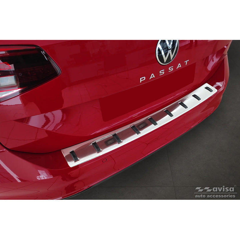 Avisa, takapuskurin suoja, ruostumaton teräs, sopii Volkswagen Passat Variant 2014-2019 & Facelift 2019-2023 (incl. R-Line/Alltrack) 'STRONG EDITION'