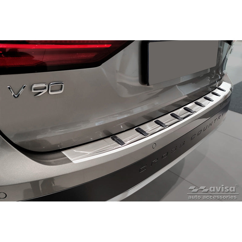 Avisa, takapuskurinsuoja, ruostumatonta terästä, sopii Volvo V90 II 2016- (sis. Cross Country) 'STRONG EDITION'
