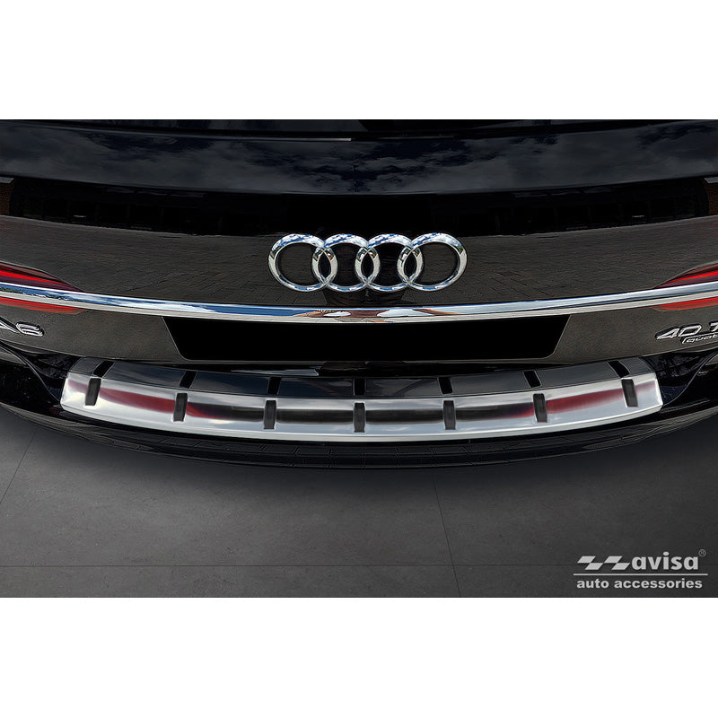Avisa, takapuskurin suoja, ruostumaton teräs, sopii Audi A6 (C8) Avant sis. S-Line 2018-2023 & Facelift 2023-, 'Vahva versio'