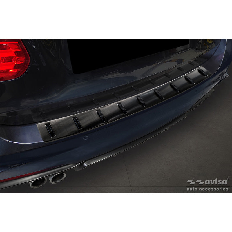 Avisa, takapuskurinsuoja, musta, ruostumatonta terästä, sopii BMW 3-Series (F31) Touring (sis. M-pack) 2012-2015 & Facelift 2015-2019 'STRONG EDITION'
