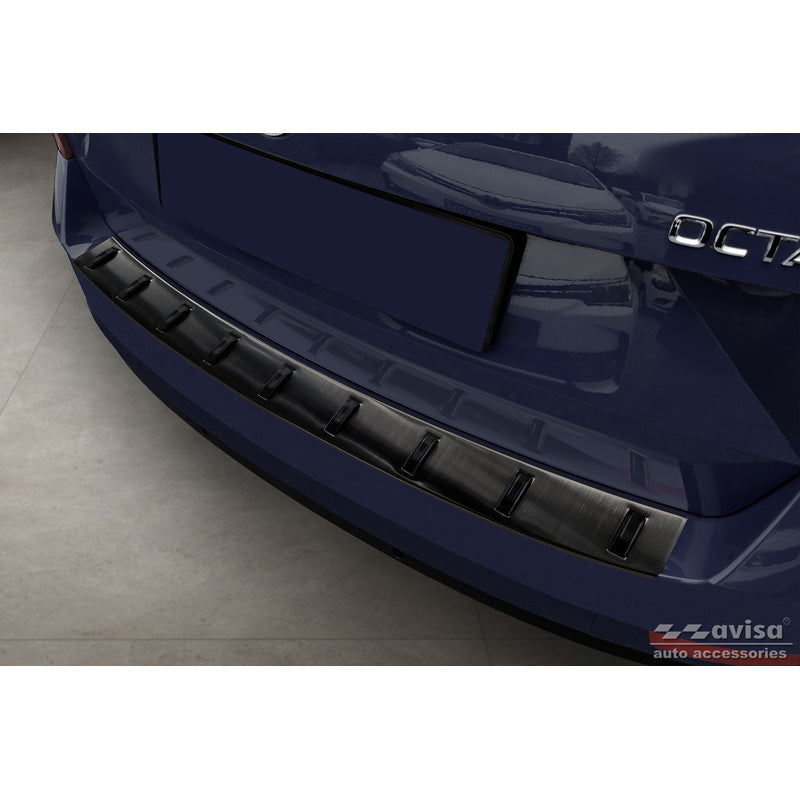 Avisa, takapuskurinsuoja, musta, ruostumatonta terästä, sopii Skoda Octavia III Combi Facelift 2017-2020 'STRONG EDITION'