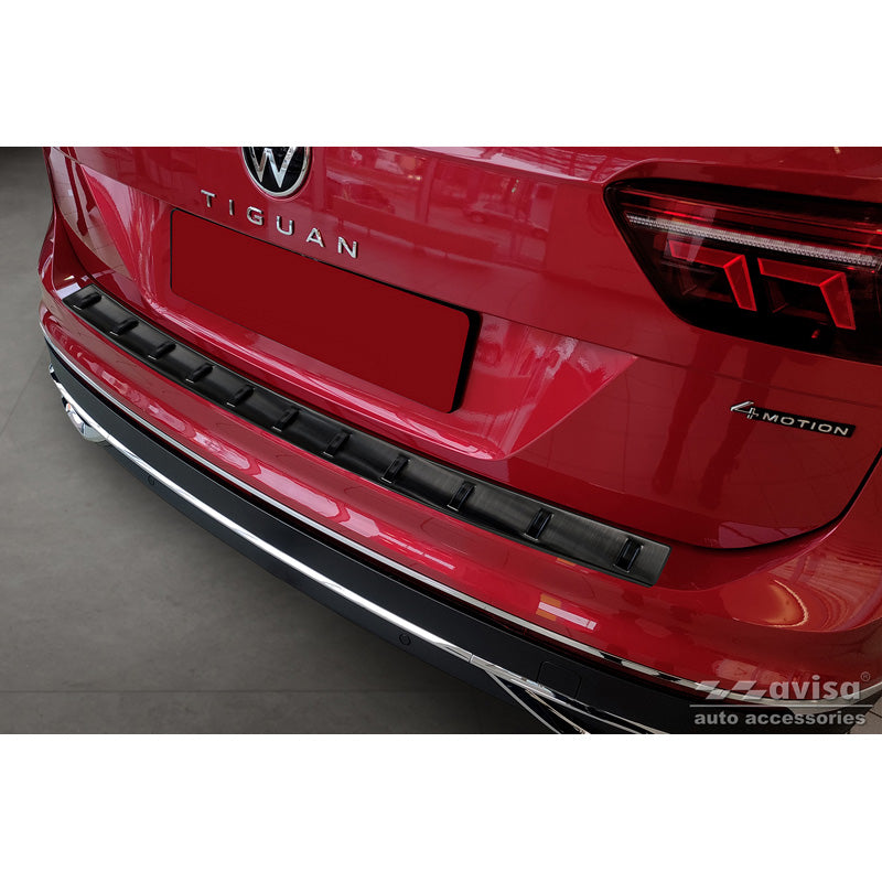 Avisa, takapuskurin suoja, musta, ruostumaton teräs, sopii Volkswagen Tiguan II 2016-2020 & Facelift 2020-2024 'STRONG EDITION'