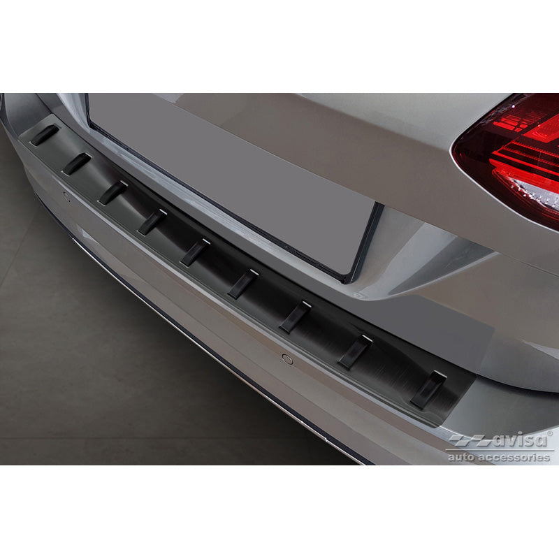 Avisa, takapuskurin suoja, musta, ruostumaton teräs, sopii Volkswagen Golf VII Variant Facelift 2017-2019 (incl. R-Line) 'STRONG EDITION'