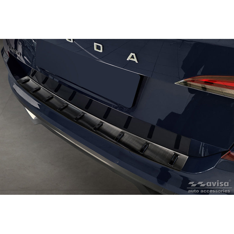 Avisa, takapuskurin suoja, musta, ruostumaton teräs, sopii Skoda Kamiq 2019- 'STRONG EDITION'