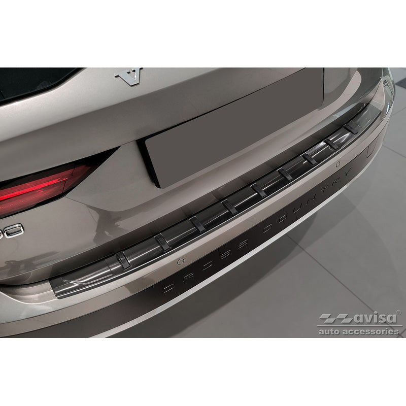 Avisa, takapuskurin suoja, musta, ruostumaton teräs, sopii Volvo V90 II 2016- (incl. Cross Country) 'STRONG EDITION'