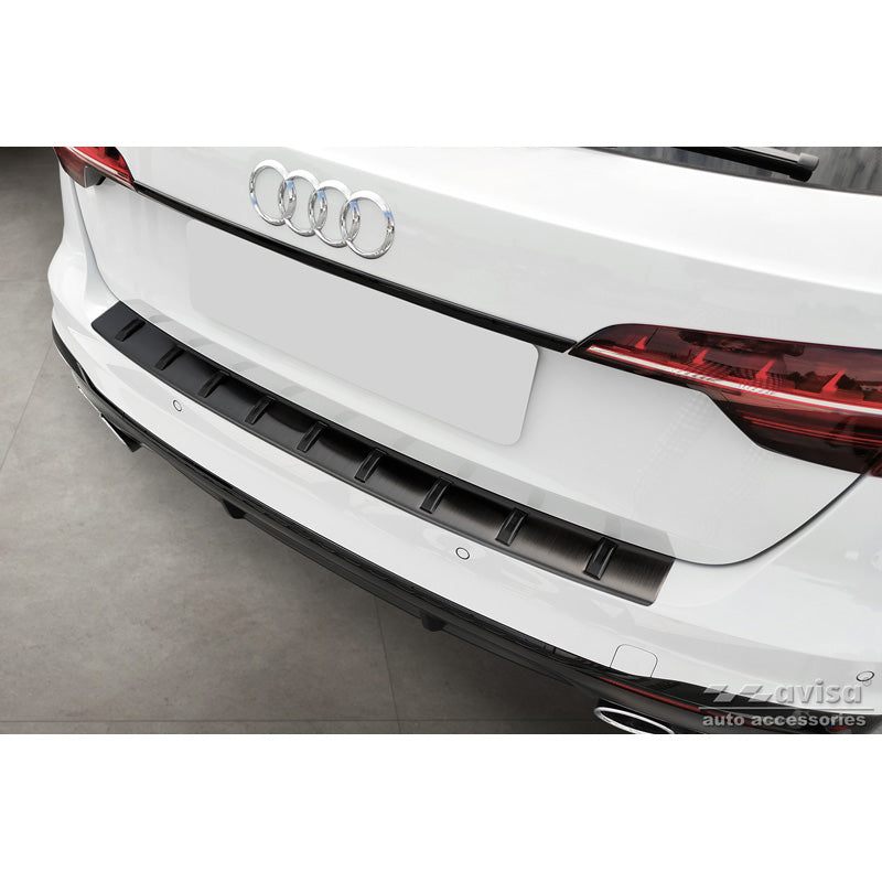 Avisa, Bakre stötfångarskydd, Svart, Rostfritt stål, passar Audi A4 Avant B9 (inkl. S-Line) 2015-2019 &amp; Facelift 2019- 'STRONG EDITION'