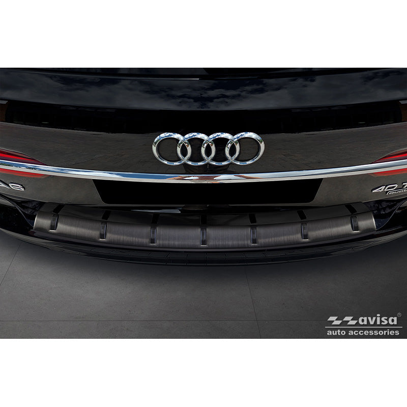 Avisa, takapuskurin suoja, musta ruostumaton teräs, sopii Audi A6 (C8) Avant sis. S-Line 2023-, 'Vahva versio'