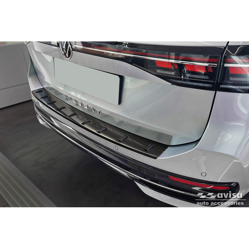 Avisa, takapuskurin suoja, musta, ruostumatonta terästä, sopii Volkswagen Passat Variant (CJ5) incl. R-Line & Hybrid 2024- 'STRONG EDITION'