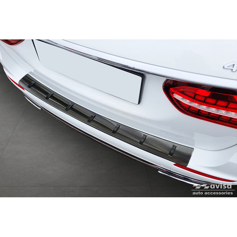 Avisa, Bakre stötfångarskydd, Svart Rostfritt Stål, Passar till Mercedes E-Class Estate S213 (2016-2023), 'Strong Edition'