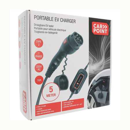 Carpoint, 230V Bærbar Oplader, Type 2, 1-faset 8-16A