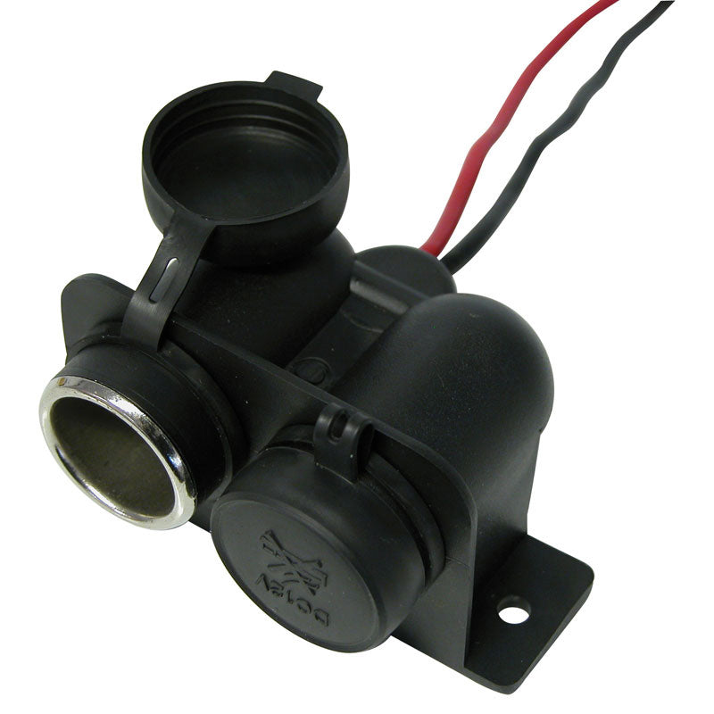 Carpoint, vedenpitävä kaksinkertainen savukkeensytyttimen pistoke - 12/24V - max. 15A