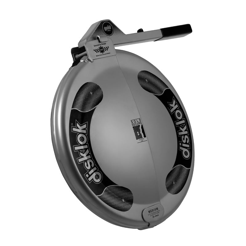 Disklok, Ohjauspyörälukko, Guld Edition, Medium (39-44 cm), Silver, SCM MP-03 hyväksytty