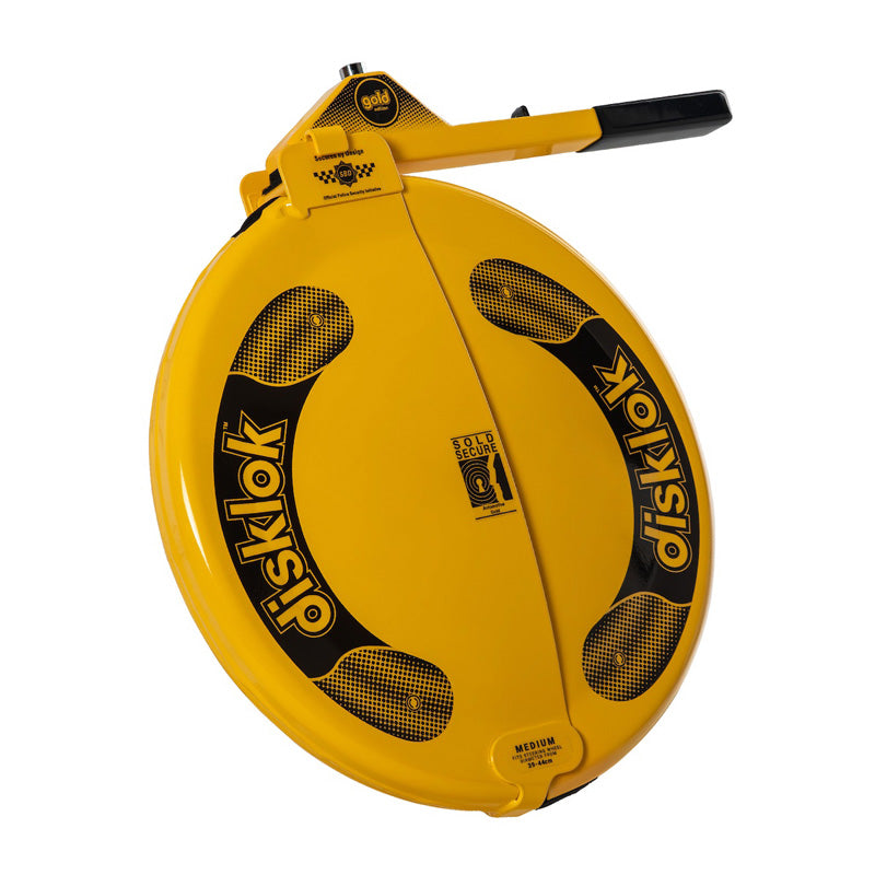 Disklok, Ohjauspyörälukko, Gold Edition, Medium (39-44 cm), Keltainen, SCM MP-03 hyväksytty