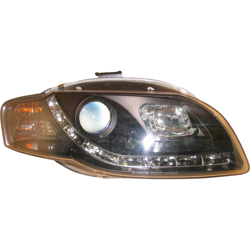 Ajovalot, DRL-look sopii Audi A4 B7 2005-2008 - musta